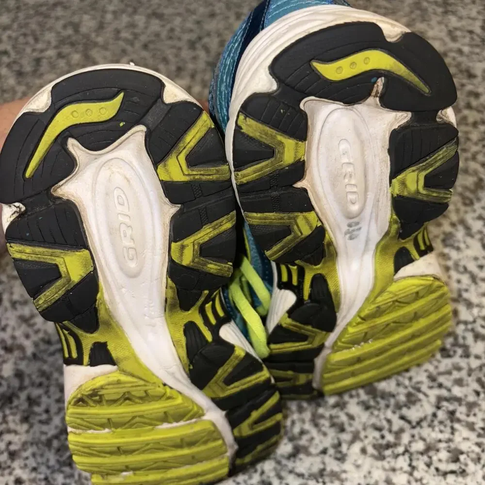 Saucony Run Anywhere Trail Running Shoes WOMEN'S Size 8.5 grid green and yellow‎